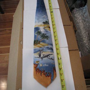 100% silk men's tie "Playing in the Sea"  8